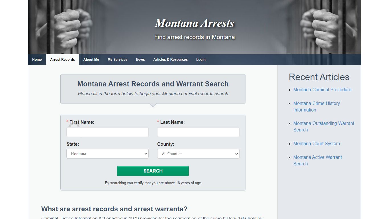 Montana Arrest Records and Warrants Search - Montana Arrests