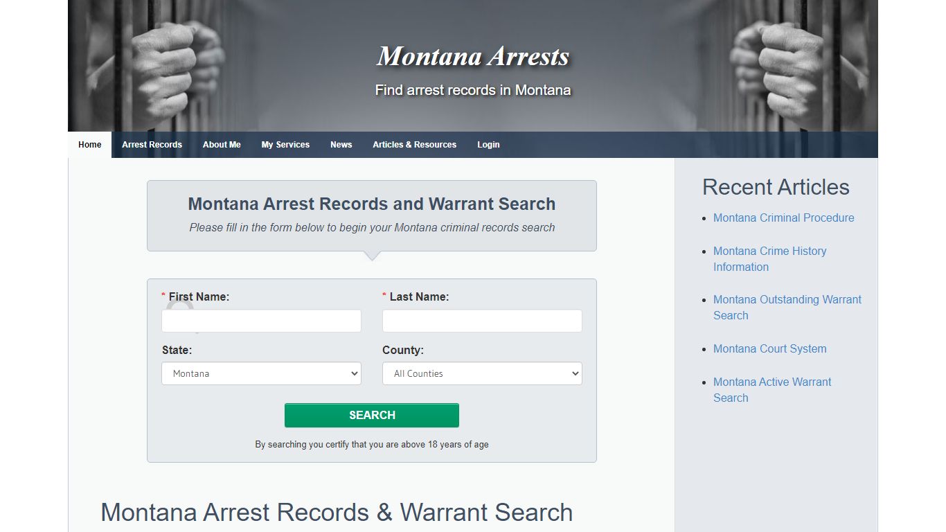 Montana Arrest Records & Warrant Search