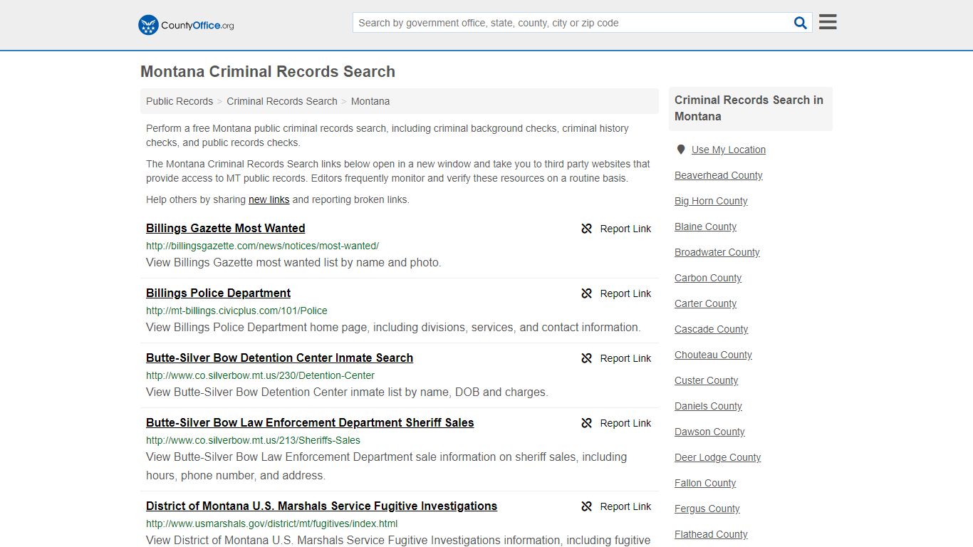 Criminal Records Search - Montana (Arrests, Jails & Most ...