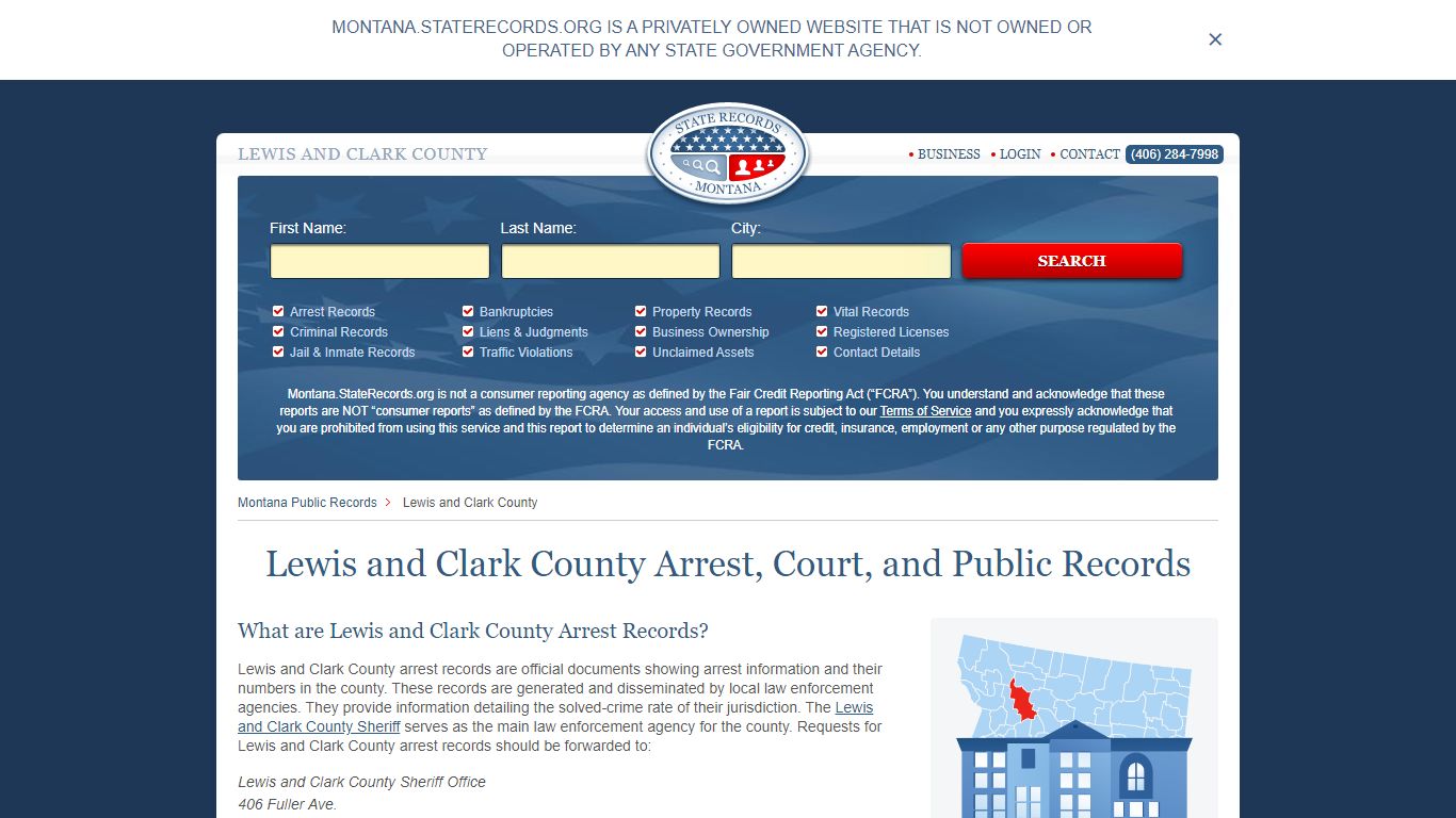 Lewis and Clark County Arrest, Court, and Public Records